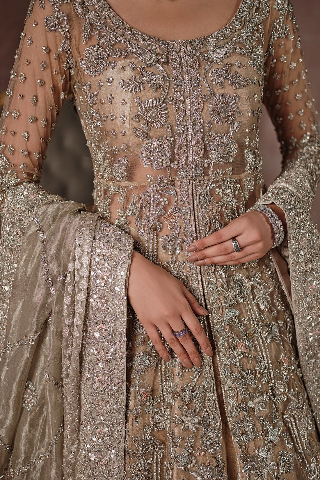 Grand Champagne Gold Reception Gown D01 - BRIDAL